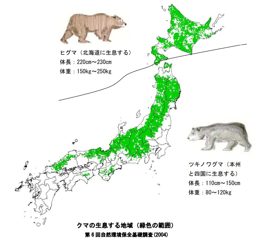 熊の生息地域